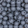 16mm gray painted wooden round beads with central holes for DIY jewelry and crafts - Dark Gray