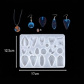 Rectangular silicone resin mold for geometric earrings and pendants with measurement specs - 60-666 (Jewelry Combo)