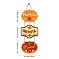Size chart for hanging Thanksgiving wooden signs with Thankful and Grateful text - Thanksgiving Small Banner (Style B)
