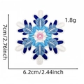 White snowflake embroidery patch with iron-on heat adhesive, size 7x6.2 cm for clothing - Snowflake Patch 39#