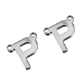 Pendentif lettre P en acier inoxydable argenté avec double anneaux pour bijoux DIY - Couleur Acier-Lettre P / Ensemble de 20 Pièces