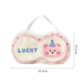 Cute cartoon bear mesh laundry bag with handle for bras and delicates 32.5x19.5cm - Pink Bear - Long Style 32.5*19.5cm