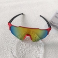 Kids sports sunglasses with red black frame and gradient colorful mirror lenses - Red Frame Red Mirror Lens