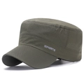 Berretto militare traspirante verde oliva con fori laser e logo SPORTS color argento - Regolabile / Verde Militare