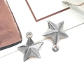 Pendentif étoile argenté en acier inoxydable poli avec anneau de suspension intégré - Étoile Creuse / Acier