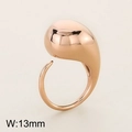 Polierter Edelstahl-Ring in Roségold mit 13mm Wassertropfen-Design und offener Form - US 7 / Roségold (KR112230-HR)