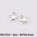 Antique silver star-shaped alloy jewelry charms with 9x7x2.5mm size for DIY bracelets - XK1721#