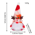 Weihnachts-Gnom mit Rentiergeweih und roter Mütze, leuchtende Figur in 31cm Höhe - Rote Streifen