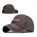 Washed taupe high ponytail baseball cap with red and white Übermensch embroidery - Adjustable / Coffee
