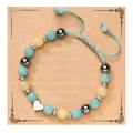 Bracciale in pietra zebra naturale con cuore e biglietto regalo ispiratore nipote - Stile Intrecciato Giada Blu