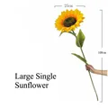 Single long stem artificial sunflower variant with 25cm large yellow flower head - Extra Large Single Leather Stem Sunflower (108cm/25cm Diameter)