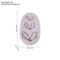 Lavender holly leaf silicone mold for fondant and cake decoration with berry patterns - 3-Cavity Holly Leaf / Gray