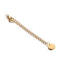 Golden stainless steel extender chain with lobster clasp and round S.STEEL tag - Gold Engraved 8mm Round