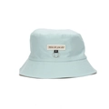 Light blue cotton sun hat with 'How do you do?' embroidery and metal ring detail - Light Green