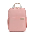 Moderno zaino rosa per laptop da donna con manici in pelle e tessuto nylon resistente - Grande / Rosa