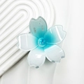 Stylized cherry blossom hair claw clip with blue and white gradient in acrylic resin - Sky Blue (Notched Frangipani)