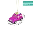 Addobbo auto fuoristrada in vetro rosa con glitter e dimensioni 10,5x5,5x6cm - SUV viola