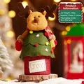 Christmas reindeer gift box with JOY patch for apples and candies, velvet material - JOY Tag Reindeer (Candy Box-S223-C)