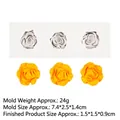 Weiße Silikonform mit drei Rosenformen und gelben Fondant-Ergebnissen für DIY - 1# Dreifache Rosen (15-175) / Grau