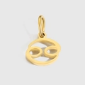 Ciondolo segno zodiacale Cancro dorato in acciaio inox per collane e bracciali fai-da-te - Cancer / Colore acciaio