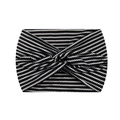 Elastic yoga headband with black and white chevron pattern and twisted knot center - 47-Black Chevron Print V2