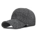 Winter-Herren-Baseballkappe aus dunkelgrauem Tweed mit gesticktem Logo-Detail - Grau