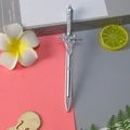 Silver miniature sword pen weapon variant with intricate geometric star patterns - Mitsubishi Sword - Silver / 0.5mm