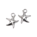 Silver starfish pendant with vintage texture and circular bail for DIY jewelry - Starfish Pendant (A1-249) / Antique Silver