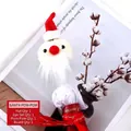 DIY Santa Claus craft kit with red hats, white pom-poms, and beards for 5 units - Santa Claus Set (5 Pairs/No Flowers)