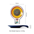 Poggia mestolo in ceramica con motivi mandala colorati e superficie lucida - Piatto per snack a forma di cucchiaio