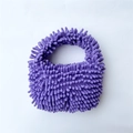 Plush purple candy-colored tote bag with soft chenille faux fur and puffy texture - Purple