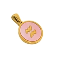Aquarius constellation pendant in 18K gold-plated steel with pink mother of pearl inlay - Aquarius - Single Pendant