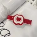 Elegant Chinese New Year apple hair clip in red and white handmade acetate finish - Red Apple Spring Clip