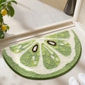 Tappetino da bagno a semicerchio in stile lime in velluto floccato antiscivolo verde - 45*80cm / Sogno di lime verde