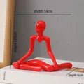 Abstract red yoga figure statue in glossy resin, dimensions 14cm width by 10.9cm height - B-Style Red