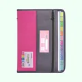 Cartella a soffietto A4 rosa con 13 tasche, doppia cerniera e divisori colorati - Rosa - Etiqueta Nome Personalizzata