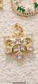 Gold-plated snowflake charm with sparkling zircon stones for Christmas jewelry making - SNOW