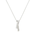 Silver geometric necklace with sparkling zircon pendant on a delicate box chain - 925 Sterling Silver/Zirconia / Silver
