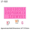 Pink silicone alphabet mold for DIY cake decorating with letters 14x7.3x0.8cm size - Uppercase Letters / Pink