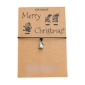Handmade woven Christmas hat charm bracelet with a Merry Christmas wish card on white background - Christmas Hat