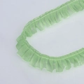 Light green pleated organza lace trim 2.5cm width for DIY clothing and crafts decoration - 2.5cm Wide / 1061# Green Regular