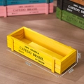 Jardinière rectangulaire jaune en bois pour succulentes avec un design vintage Zakka café - Jaune