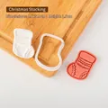 Christmas stocking cookie cutter set with detailed snowflake texture, size 4.1x5.5cm - 4.1x5.5cm