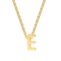Elegant gold initial E letter pendant necklace in polished titanium steel for women - Letter E / Gold