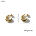 Tabla de tallas para pendientes dorados en forma de C con altura de 19mm y peso de 8g - Pendientes Geométricos en C (XJA028)
