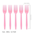 Pink Gabby's Dollhouse party forks set, 10-piece durable plastic cutlery for birthdays - Pink Forks - 10PCS