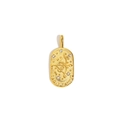 Gold plated 18K stainless steel Sagittarius oval pendant with sparkling crystals - Sagittarius