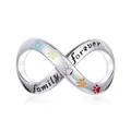 S925 sterling silver infinity family charm with colorful paw prints and forever engraving - Infinity Family Five-Color Paw (SCC1849)