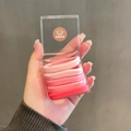 Five pink gradient high elasticity hair ties in a transparent box for women - 5 Pcs/Box / Pink Gradient