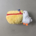 Bonito monedero de peluche de pelícano amarillo con cremallera roja y tacto suave - Pequeño (10x14cm) / Blanco